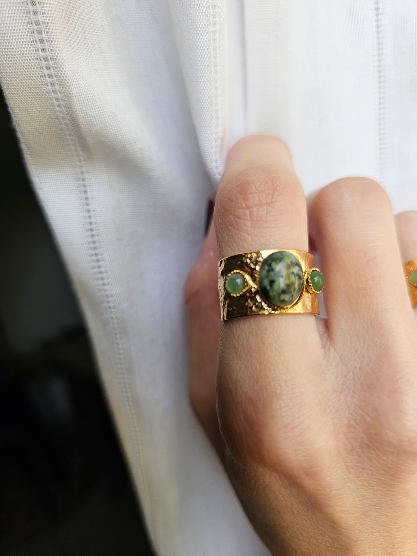 Bague Carmen Ajustable ( vert sapin )