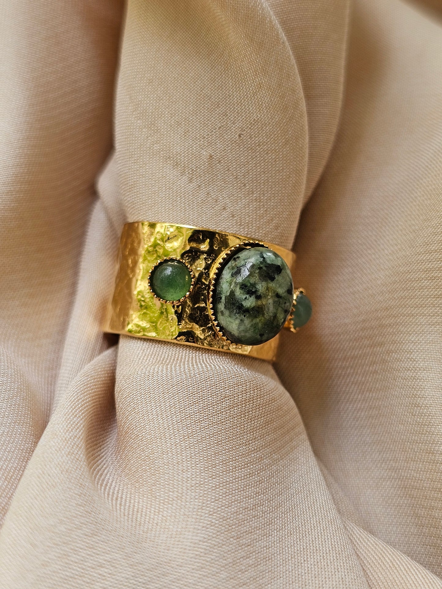 Bague Carmen Ajustable ( vert sapin )